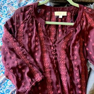 Olive & Oak Embroidered Gauze Top